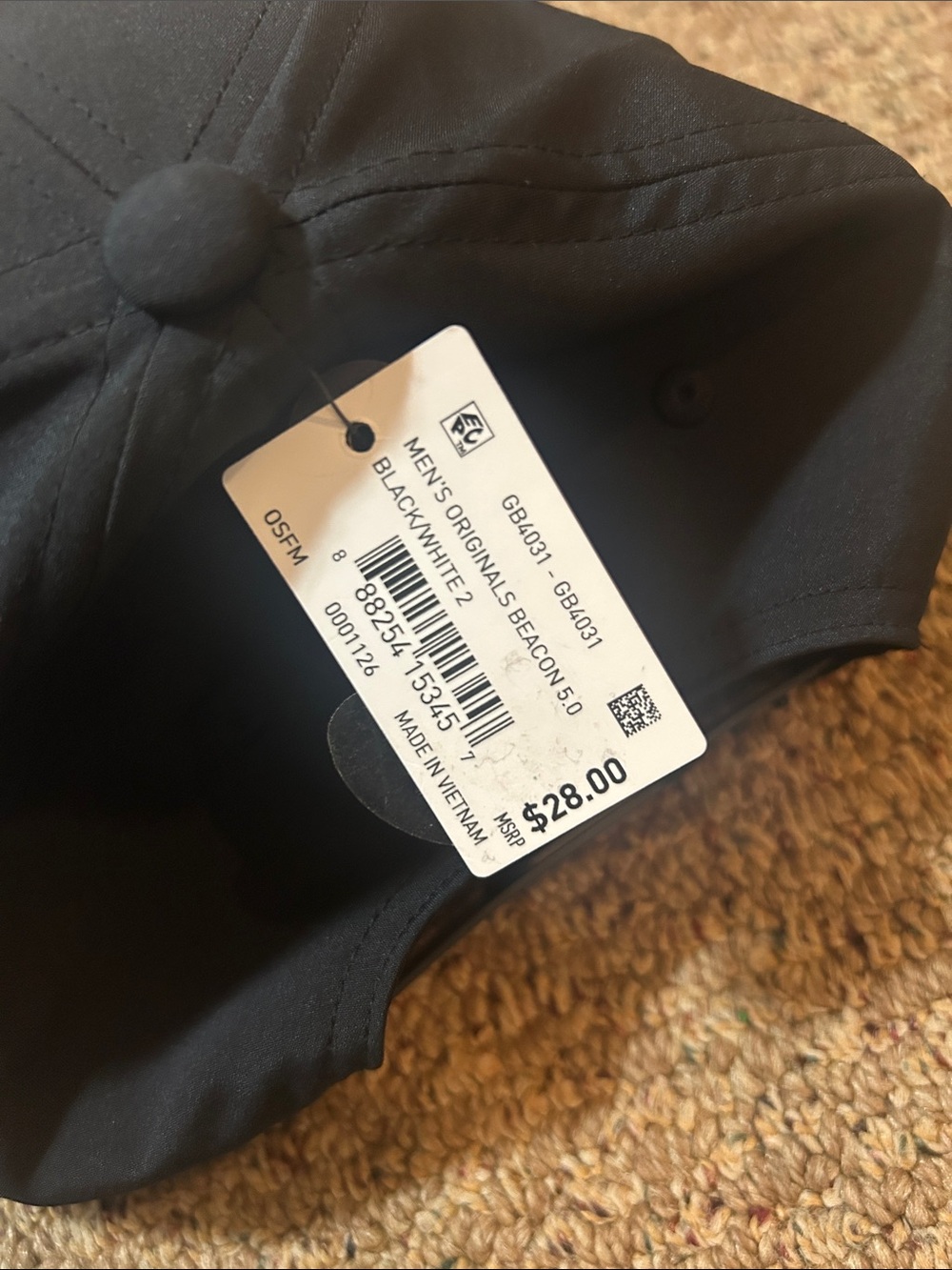 adidas Black Cap with White Trefoil Logo - Picture 5 of 6